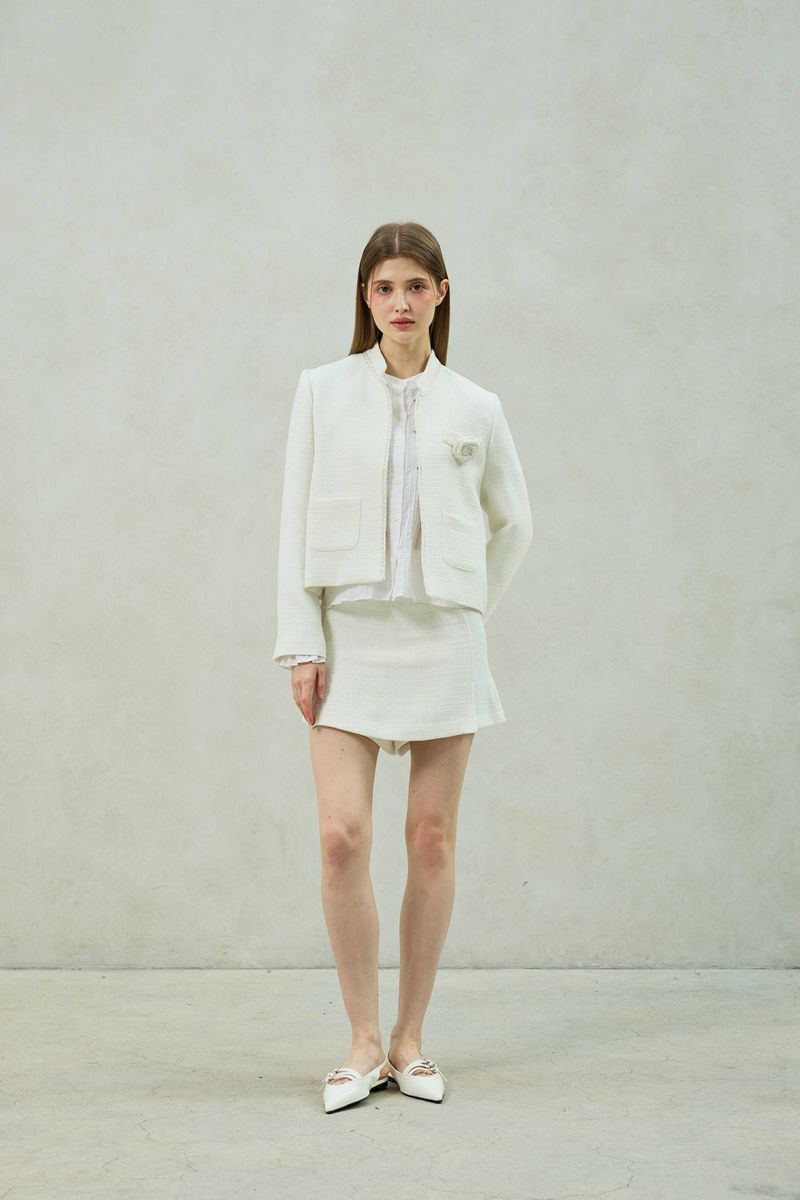 AGLOW TWEED JACKET / WHITE