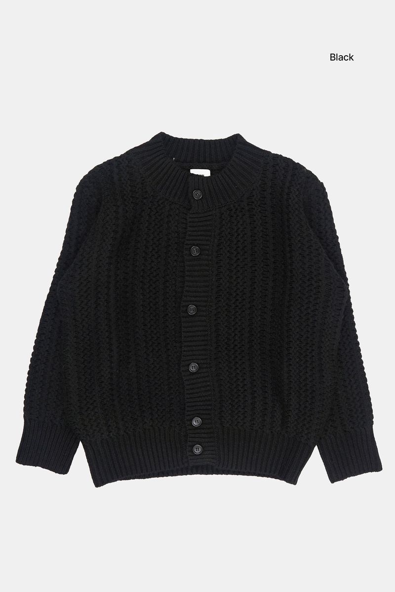 Maya round-neck wool brush cardigan