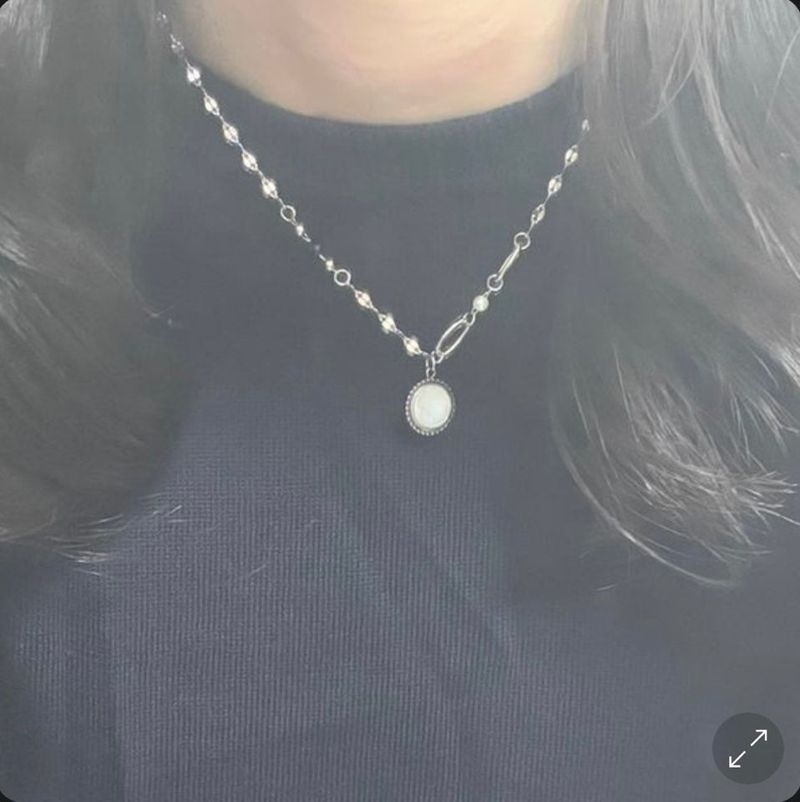 bjj Double-sided mother-of-pearl onyx Coin Beads Necklace