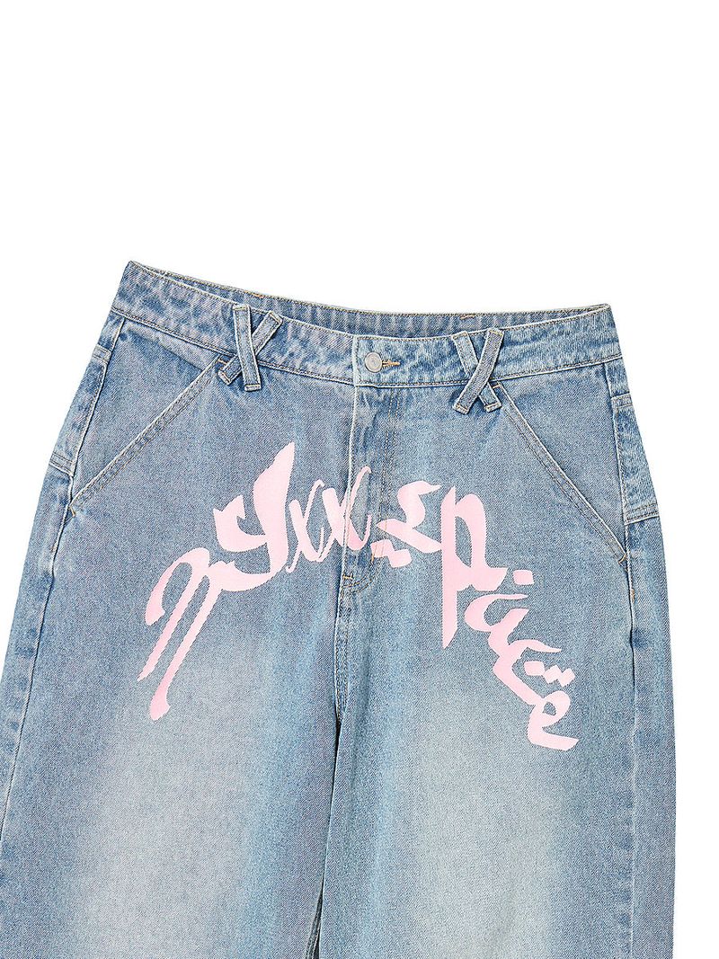 GRAFFITY DENIM PANTS (LIGHT BLUE)