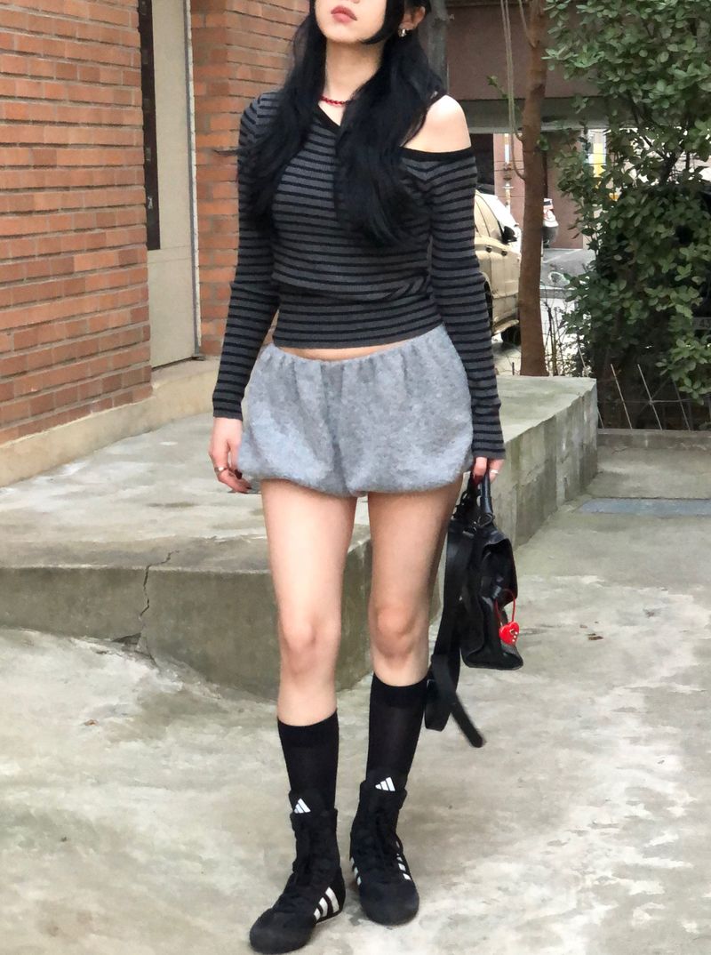 Fur Balloon Mini Shorts