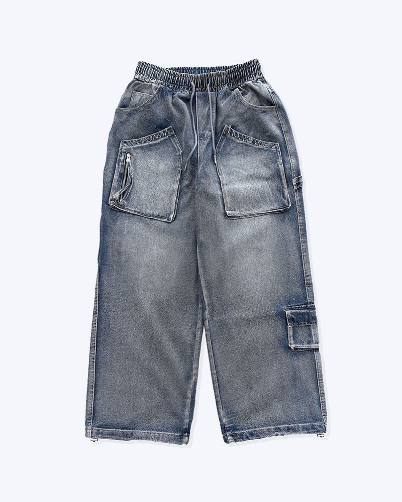 Morik Utility Pocket Wide Denim Pants