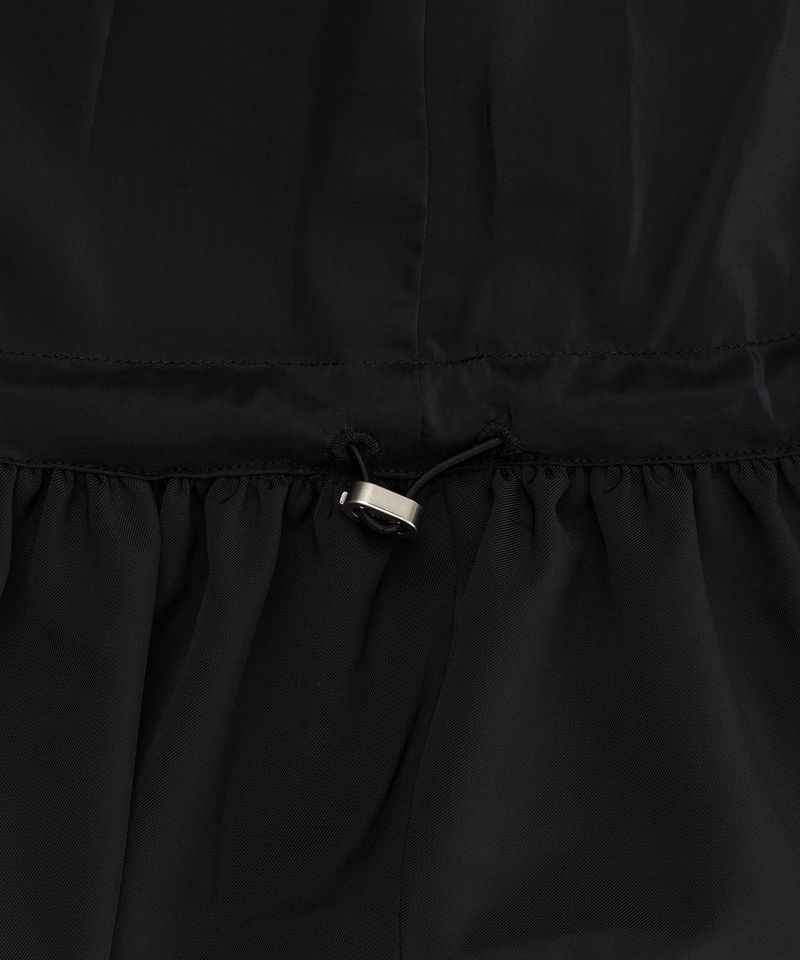 Raw Edge Balloon Dress _ BLACK