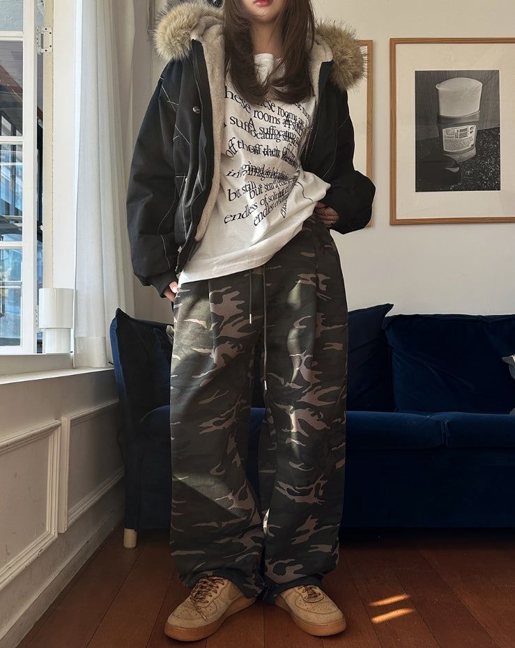 Ber 4-pin tuck camo balloon training pants