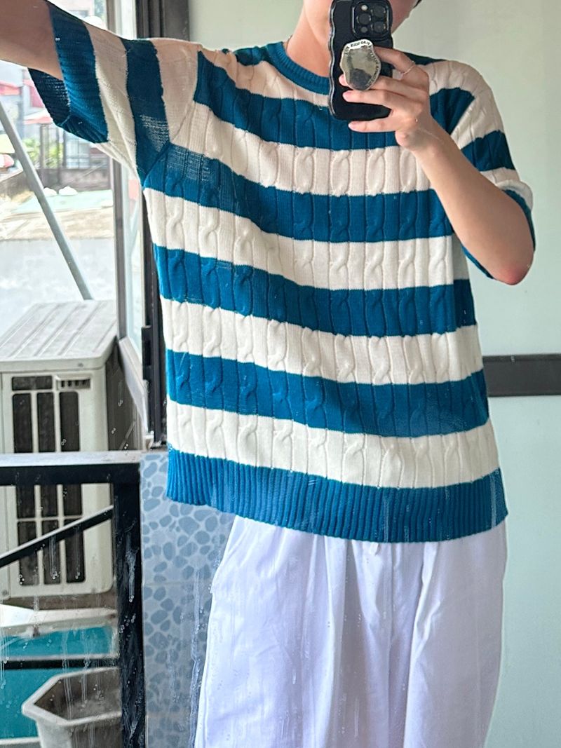 MR Cable Stirpe half knit