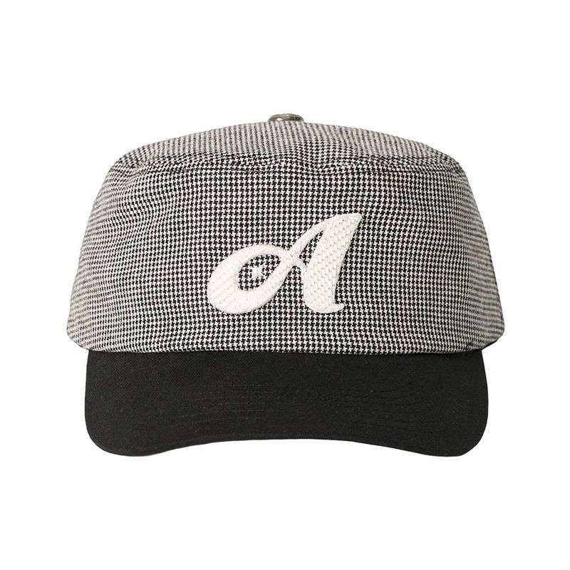 Two Tone Houndstooth Pillbox Cap (Black)