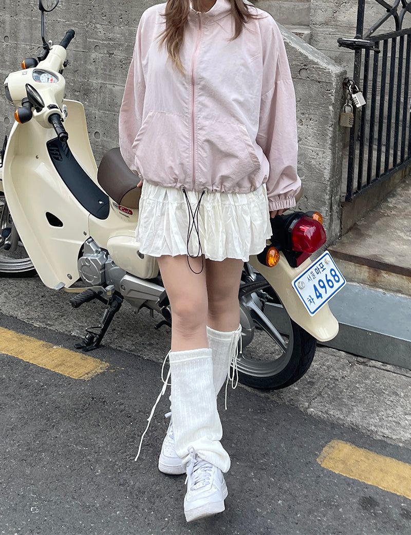 Romantic wrinkle banding skirt