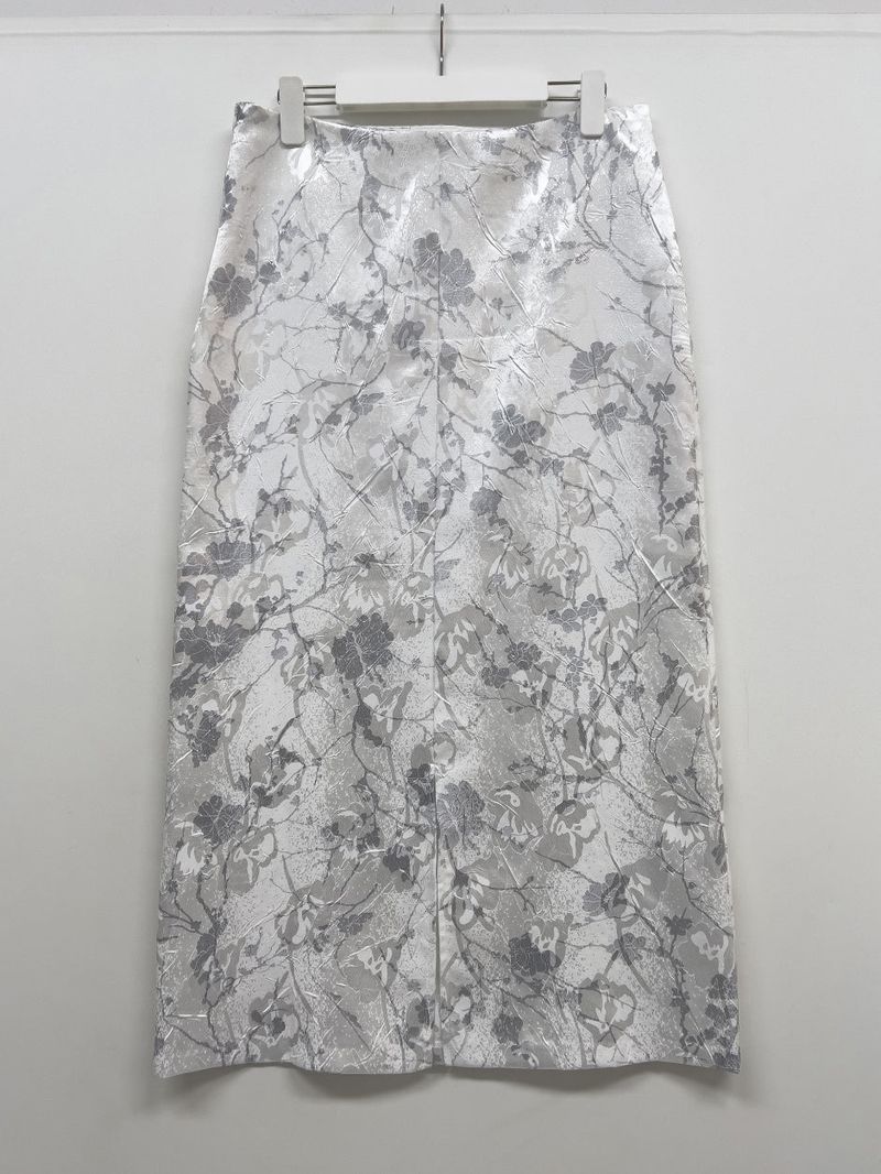 Raw Flower H-line Long Skirt