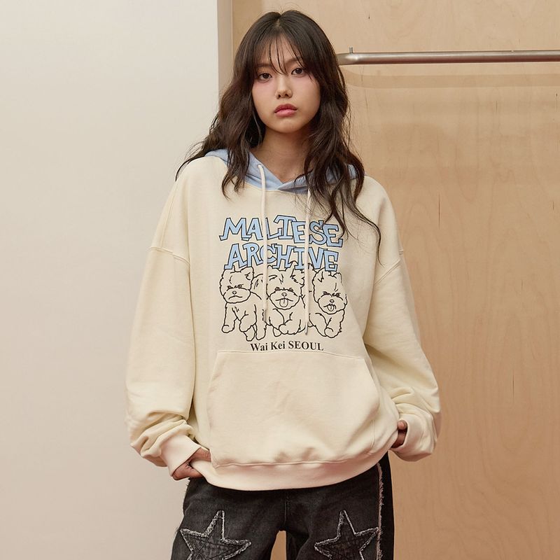 WaiKei(ワイケイ)の「Maltese Archive Line Graphic Two Tone Hoody(Tops)」