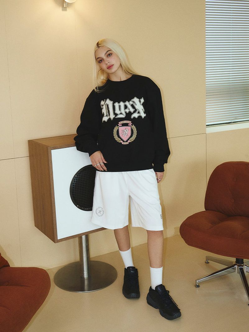EMBLEM PATCHWORK SWEATSHIRT (BLACK)