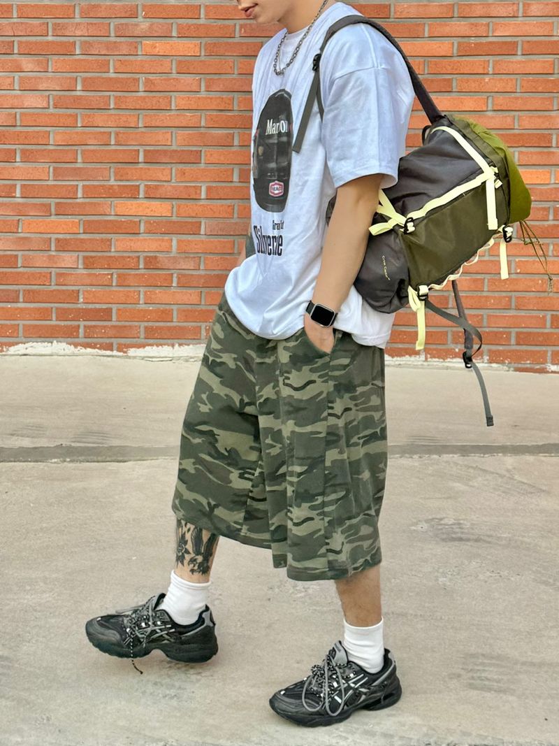 Camo plage bermuda sweat pants 2C