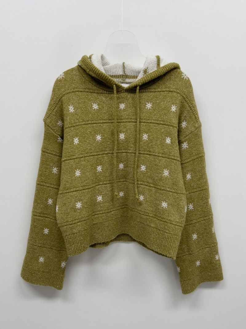 Snow Loose Fit Hooded Knit
