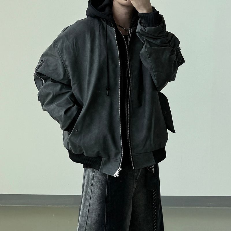 Neren Hood Bomber Leather Padding