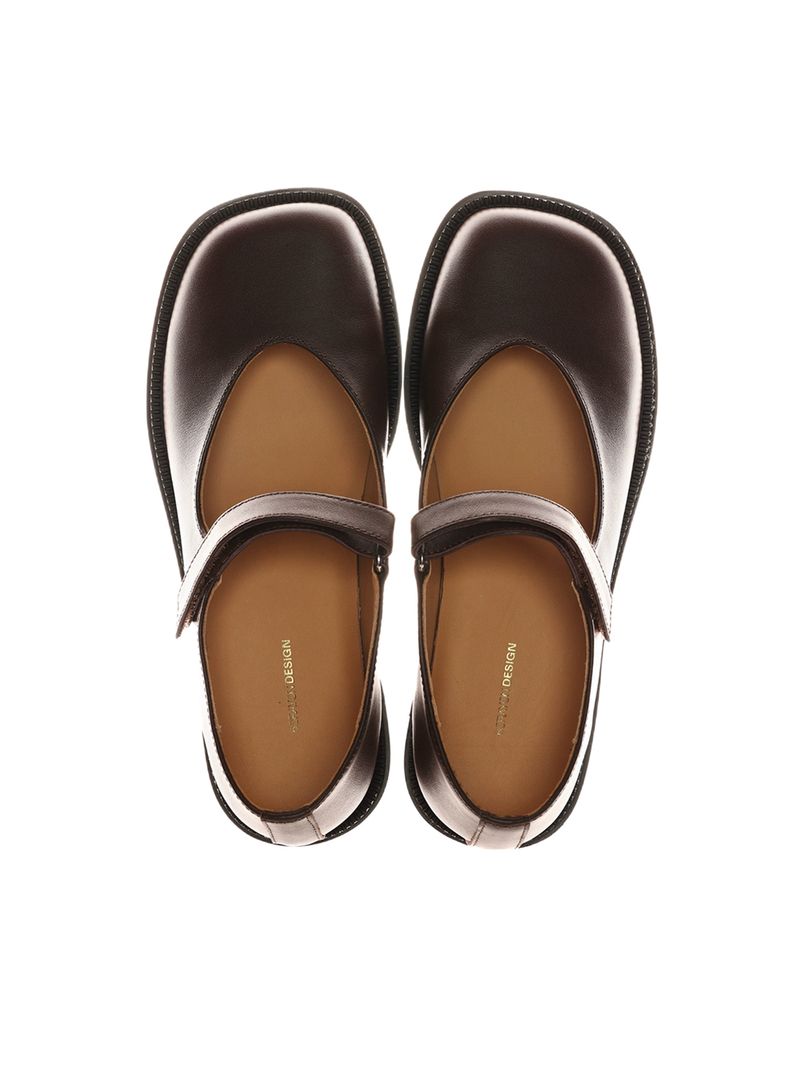 6CRAYON(シックスクレヨン)の「6CRAYON Unisex Brown Full-Grain Leather Mary Janes(Shoes)」