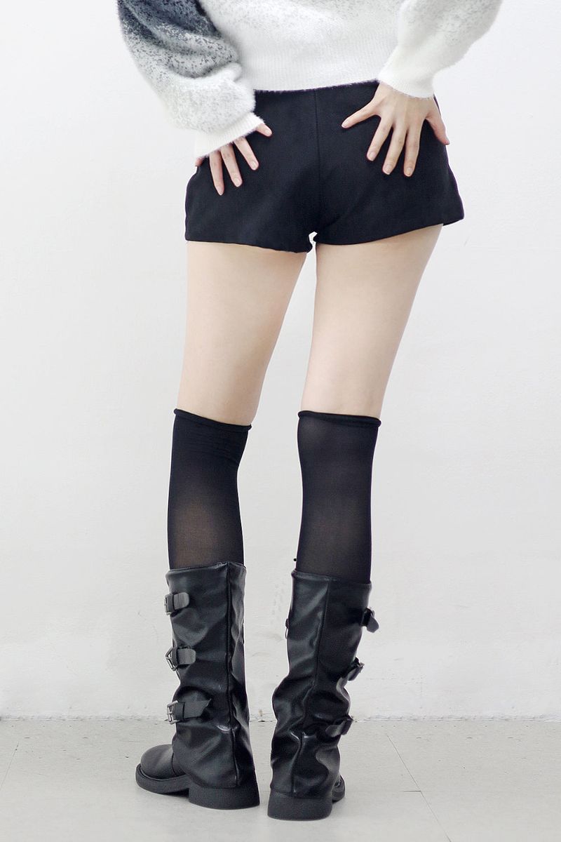 Baguette Suede Studded Shorts