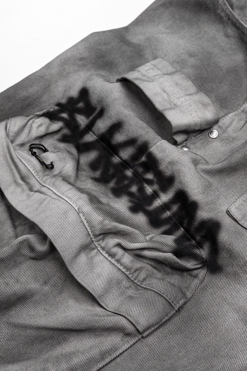 BBD Graffiti Logo Dirty Washing Cargo Shorts (Vintage Gray)