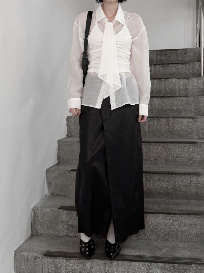 Lucy Tie See-Through Blouse
