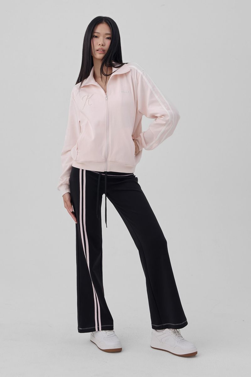 Bella pink line track pants, Black