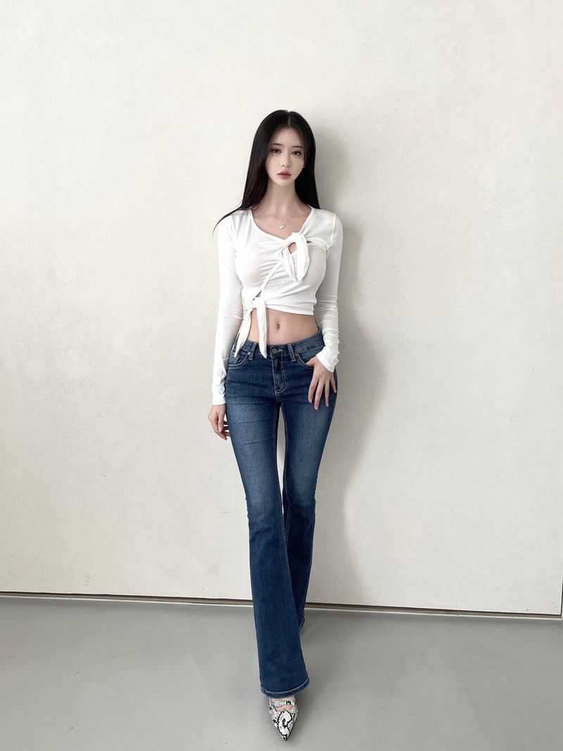 1038. Highlight low span denim boots cut (2color)