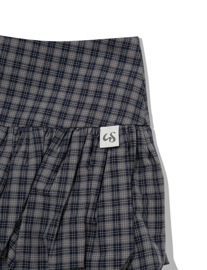 CHECKERED PUMPKIN SKIRT PANTS(NAVY)