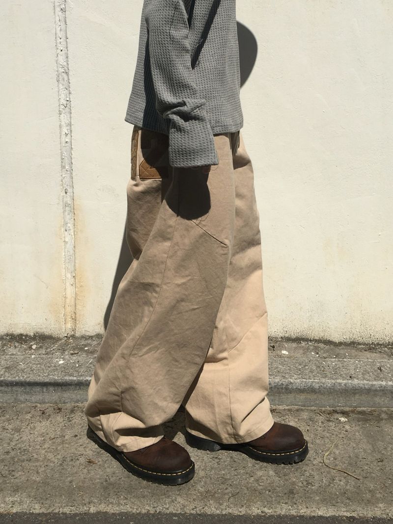 Numbering 92 Embroidered Cotton Wide Pants 3C