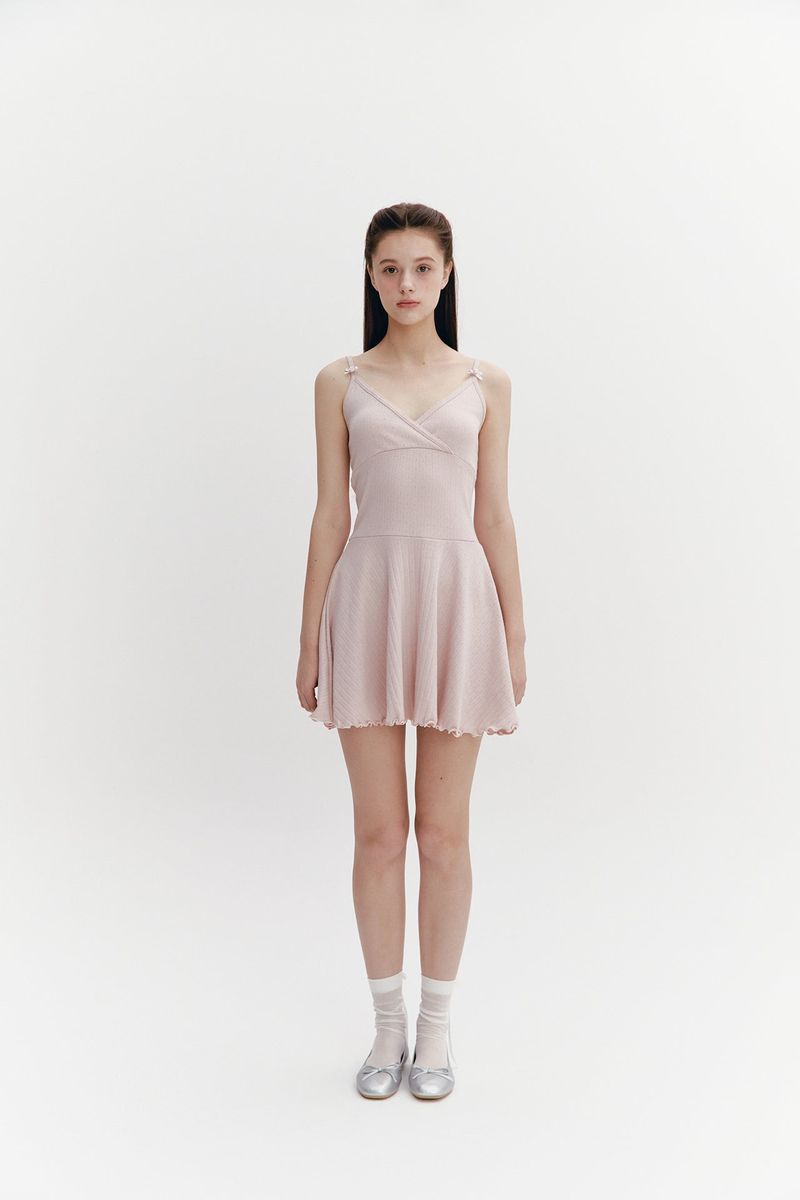 Wave Flare Dress Pink