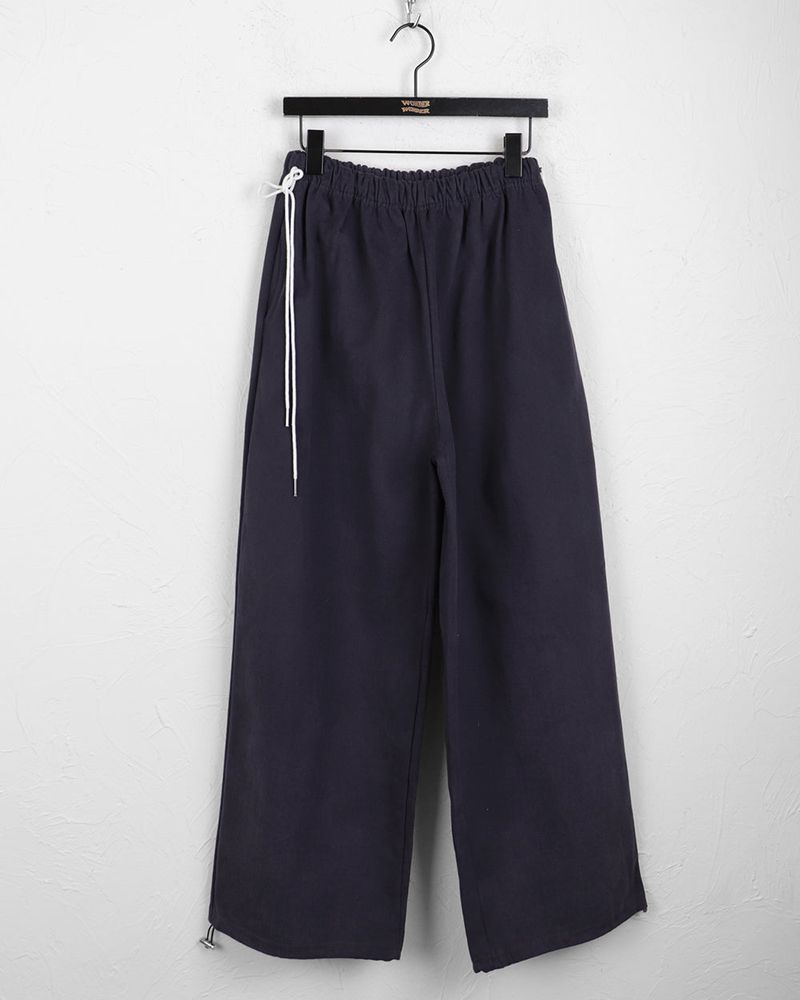 Sunt side ribbon string cotton banding long wide pants