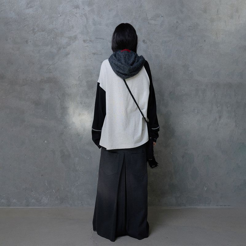 DOUBLE WAIST MAXI SKIRT