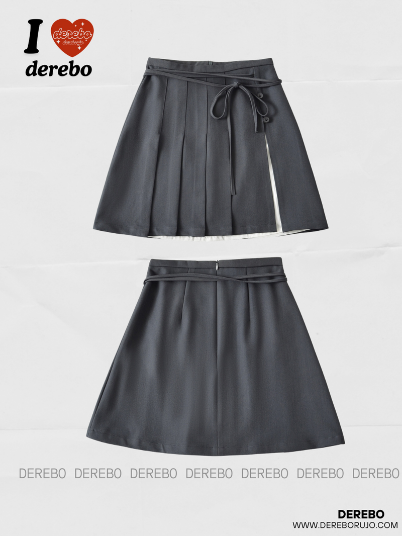 drawstring side pleats pleats skirt
