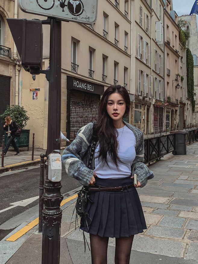 Soap Stripe Two-Way Crop Knit