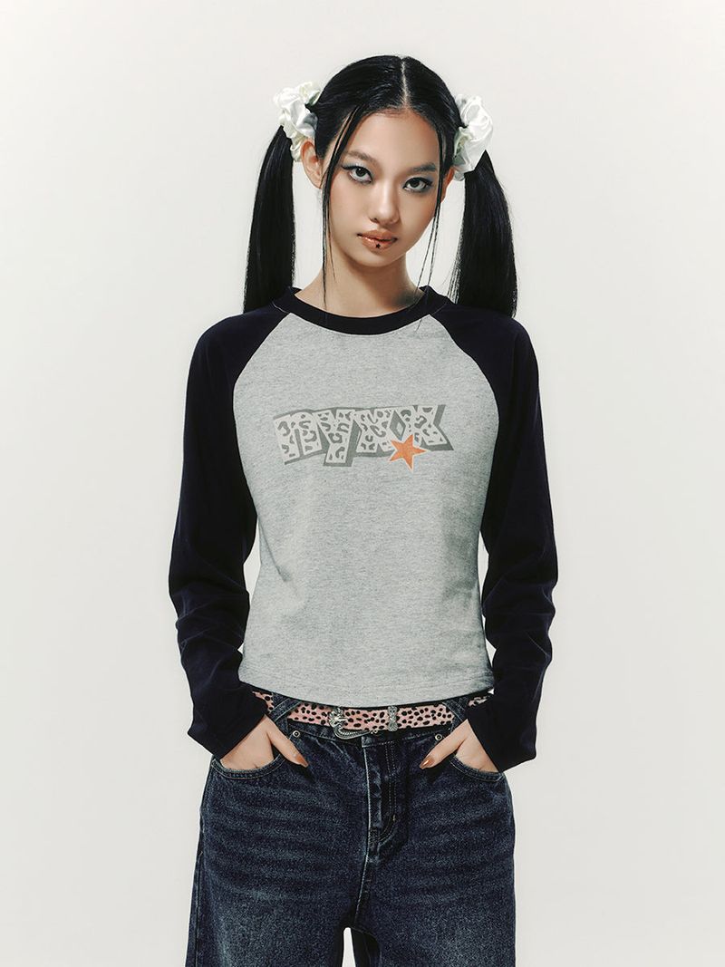 STAR RAGLAN L/S NAVY