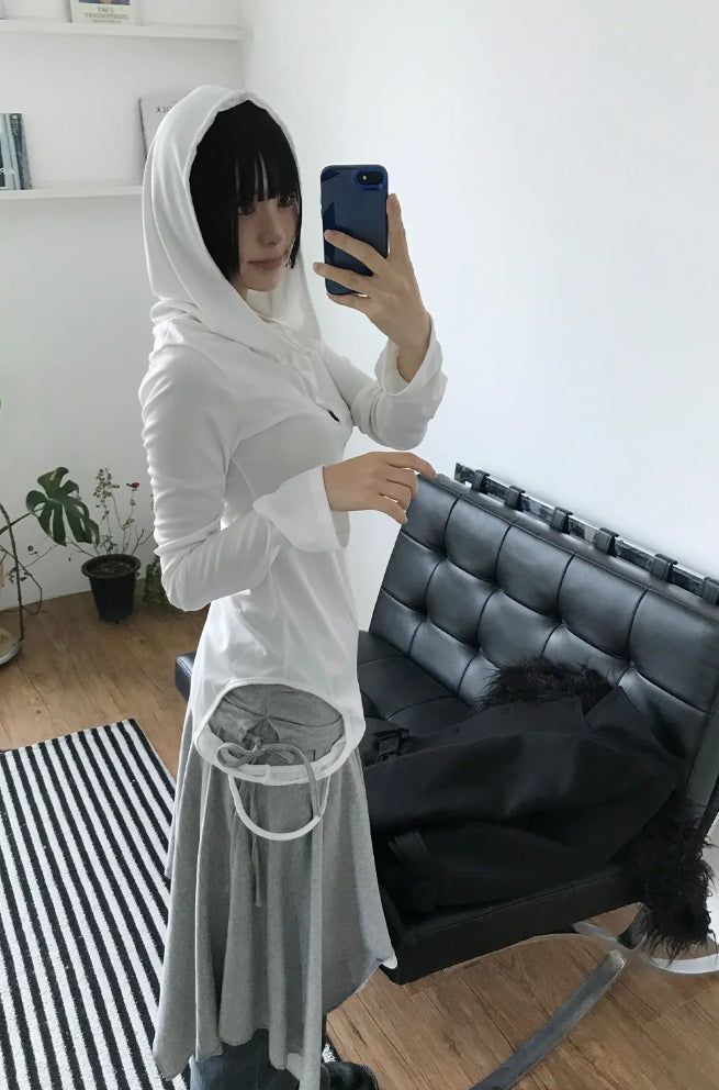 サイドループフードロングスリーブ