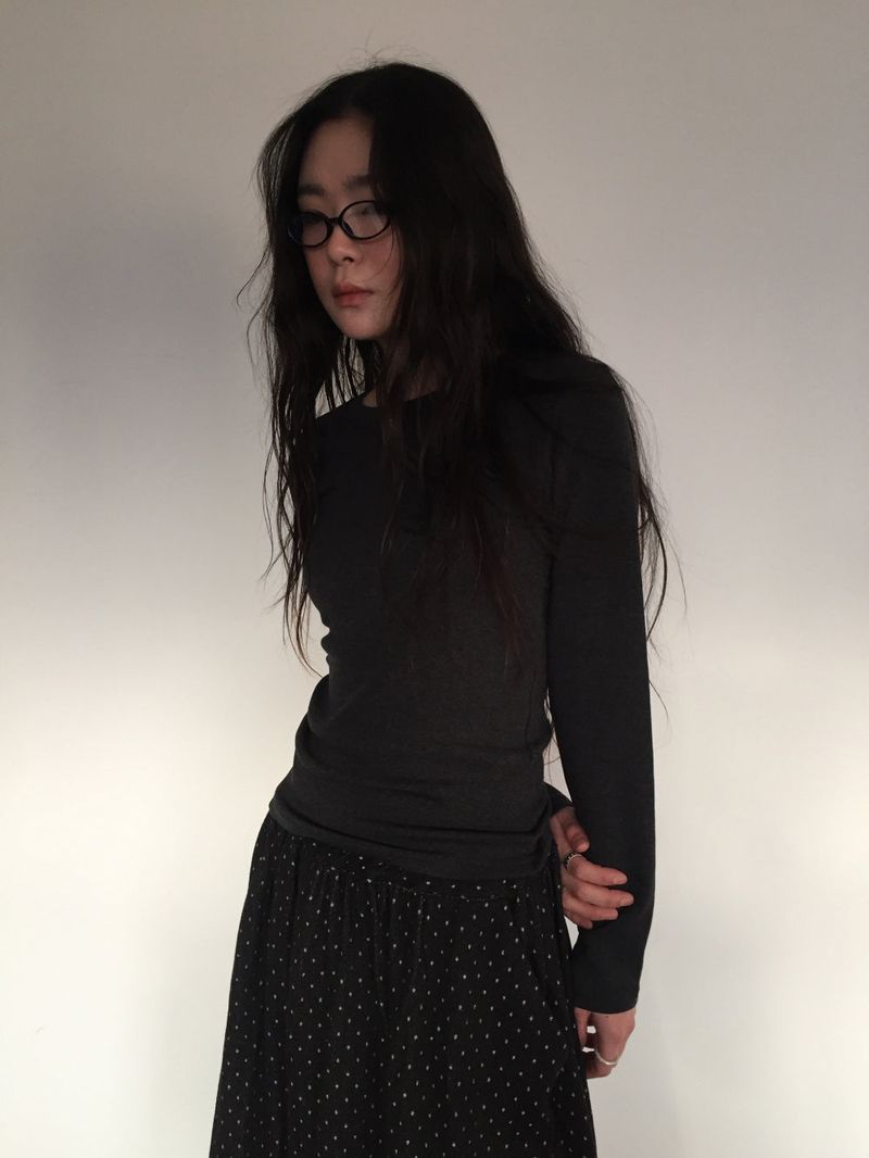 Wool Dot Balloon Skirt (2Colors)