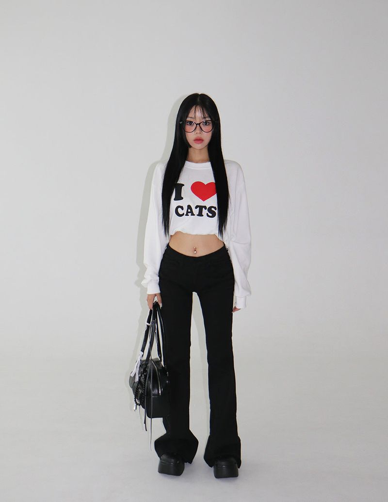 Pelvic Shirring Low-rise Bootcut Pants