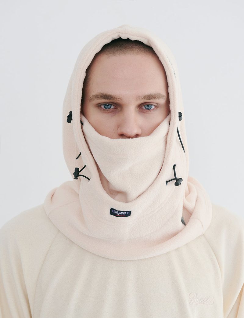 BSRABBIT(ビエスラビット)の「BSR2223FWHW004 BSRBT DOUBLE STRING HOODWARMER CREAM BEIGE(Hats)」