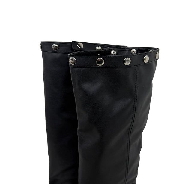Snap Buckle Slouch Boots