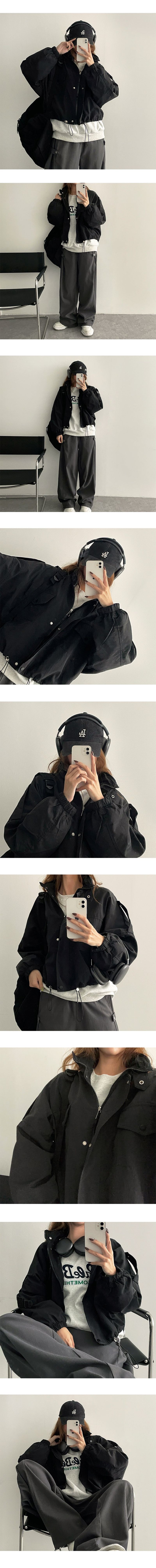 Epee Semi-crop vintage hooded jumper