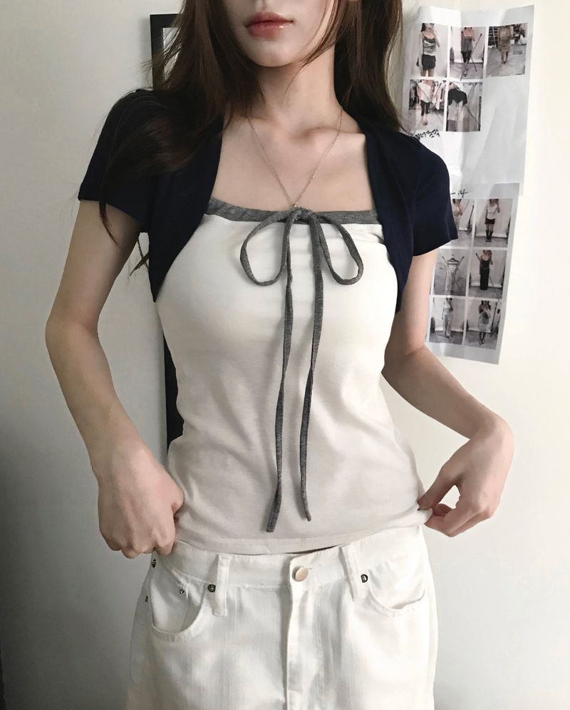 cloudemotion（クラウドエモーション）の「[ blue daily ] kiko deep slim layer top（Tops）」