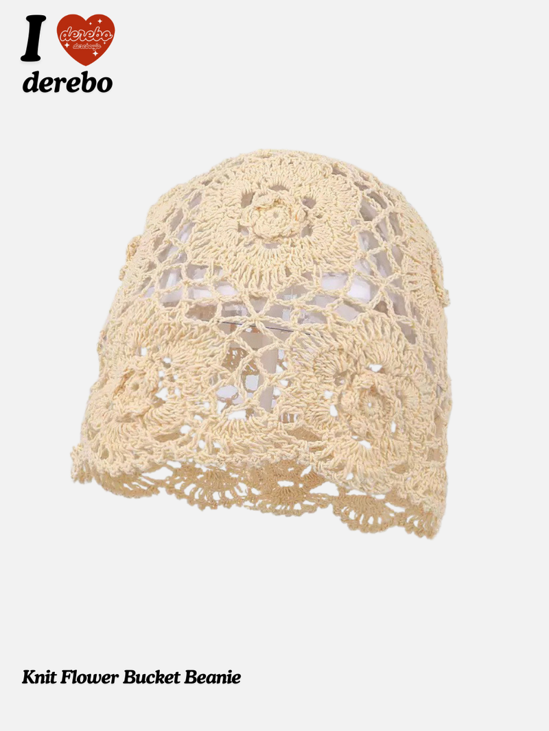 dereborujo（ドレボルゾー）の「Knit Flower Bucket Beanie（Hats）」