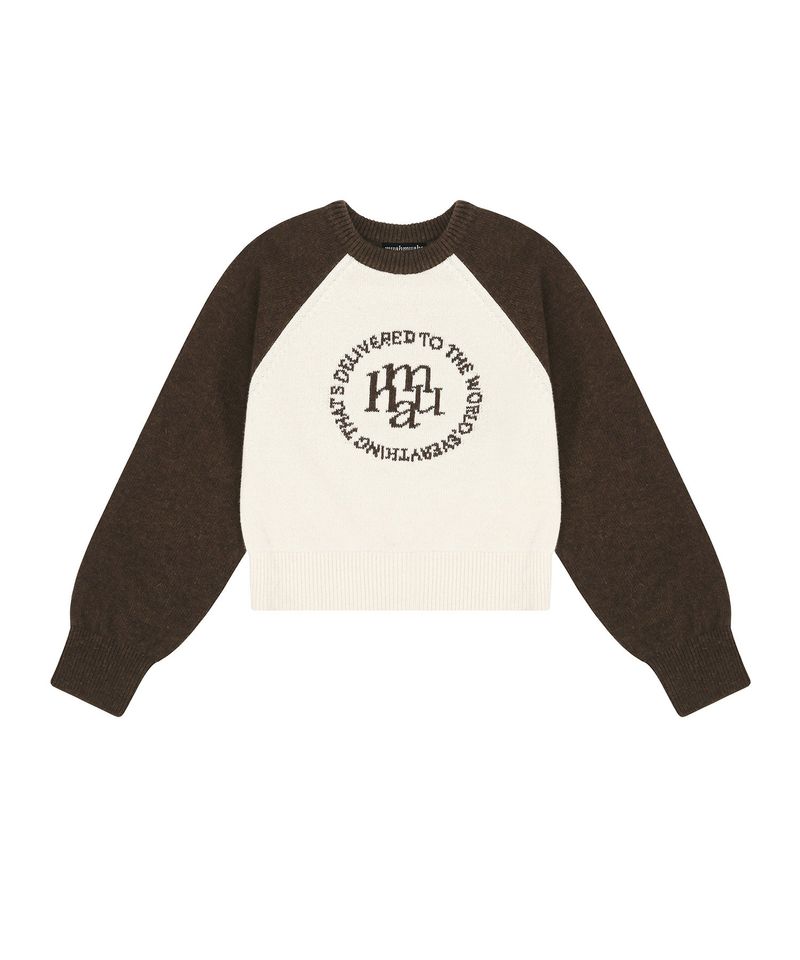 LAMBSWOOL JACQUARD RAGLAN KNIT