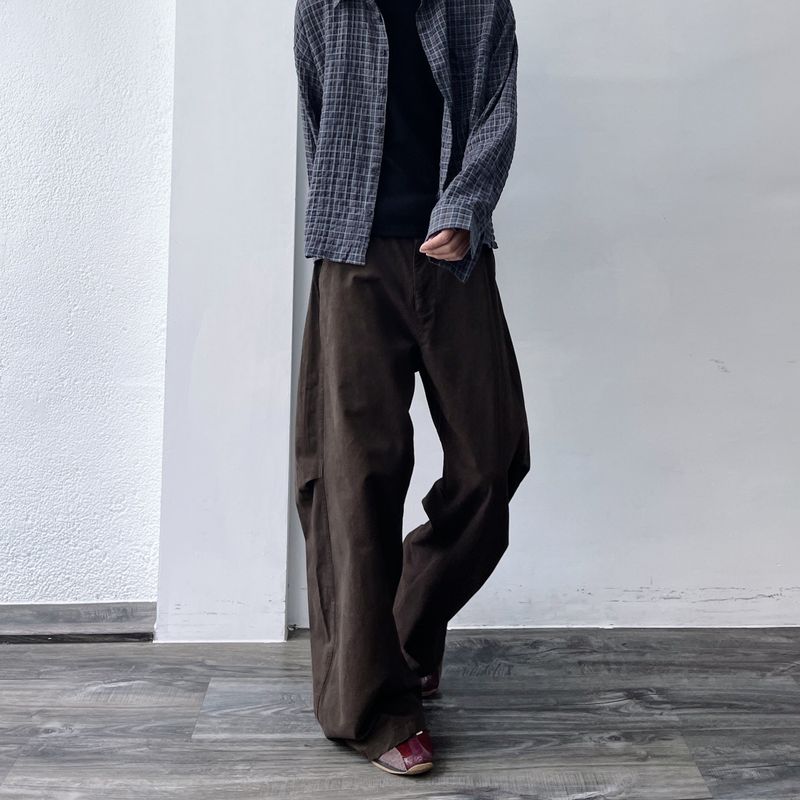 Brown Shadow Wide Pants