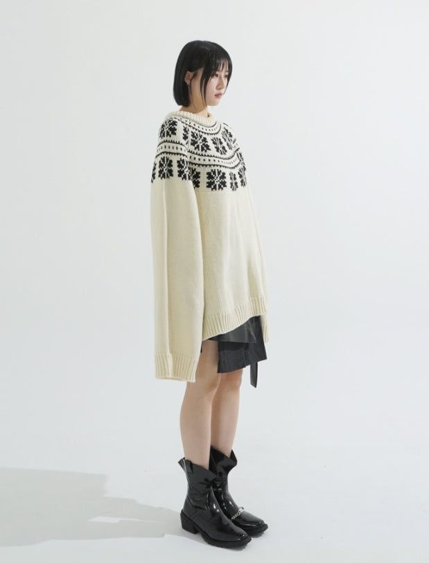 Nordic snow flake knit