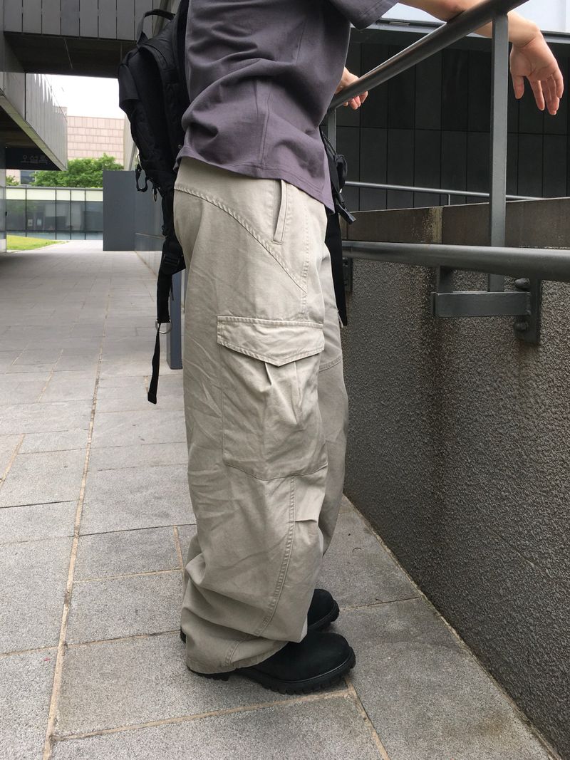 Barz Cut Curved Wide Pants 4C