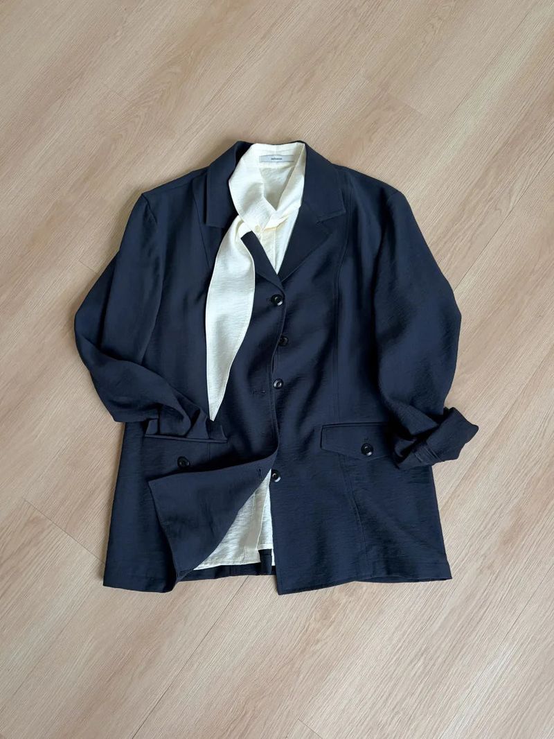 Polka Rayon Loose Fit Jacket