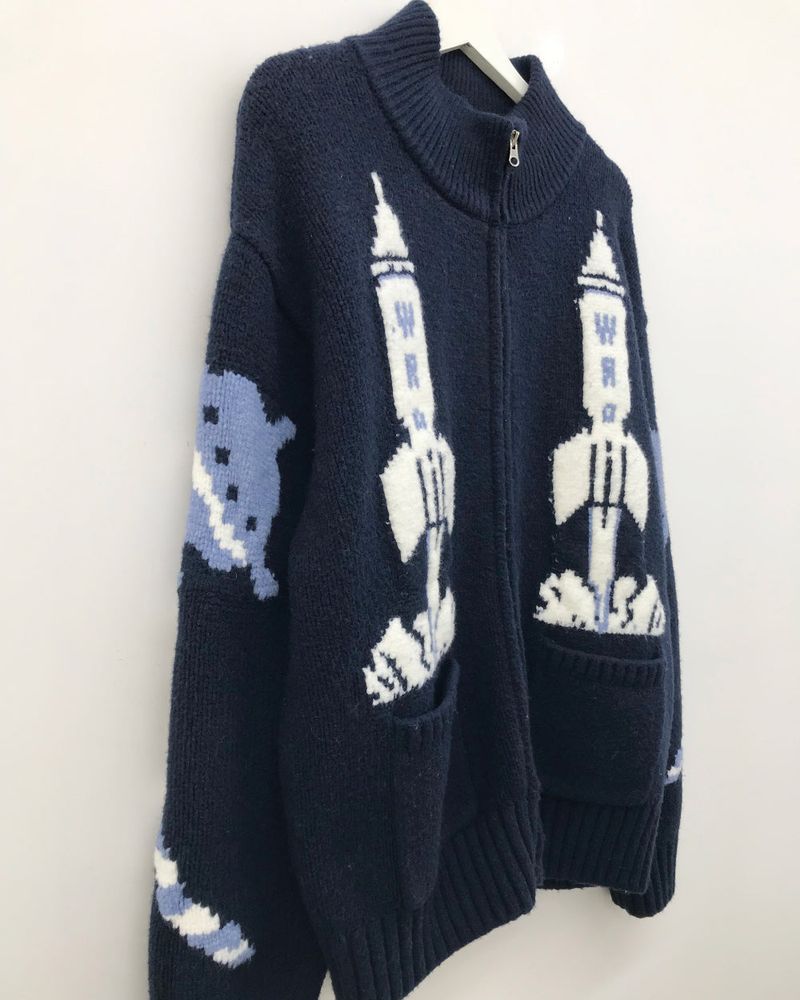 Hubble High Neck Knit Zip-Up (2 Colors)