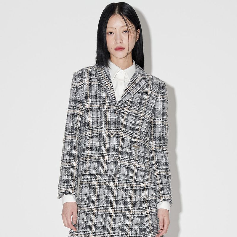 ZEROPLANET（ゼロプラネット）の「ツイードセットアップショートジャケット / Tweed Set-up Short Jacket [BLACK]（ジャケット/アウター）」