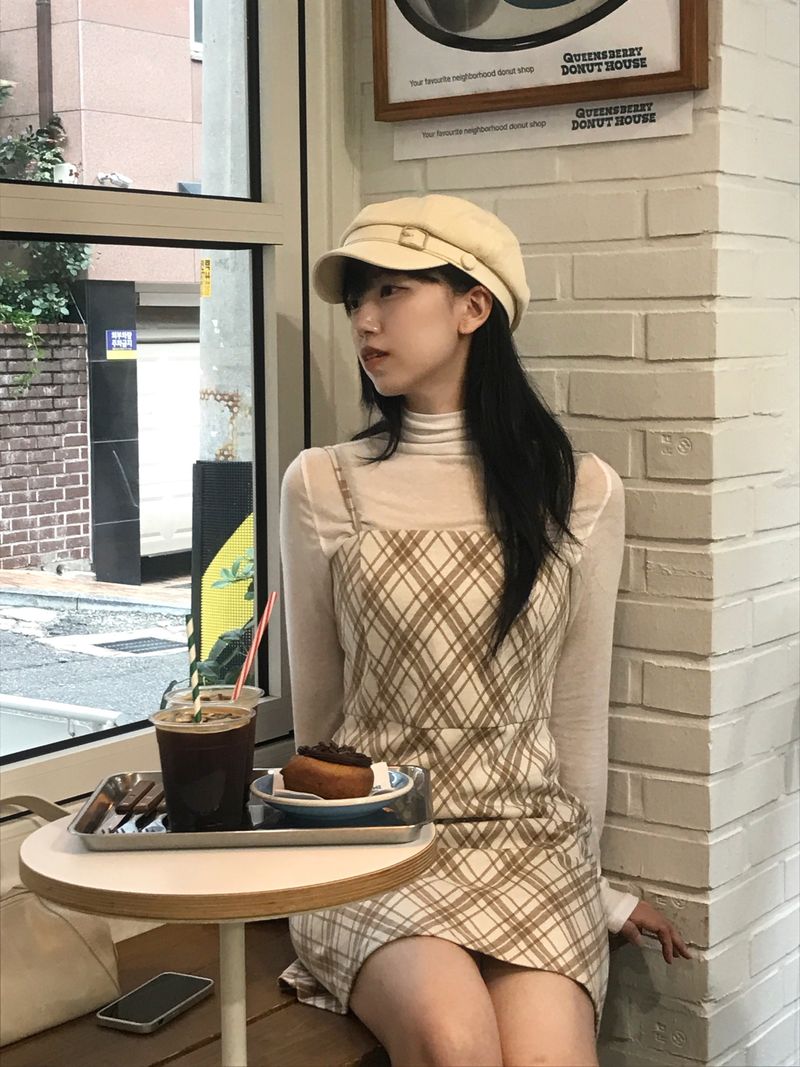 Layered romantic checkered bustier dress