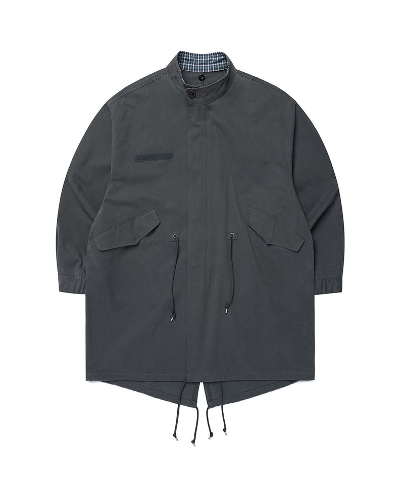 CHECK HOODED FISHTAIL JACKET CHARCOAL(CV2GFFB960A)