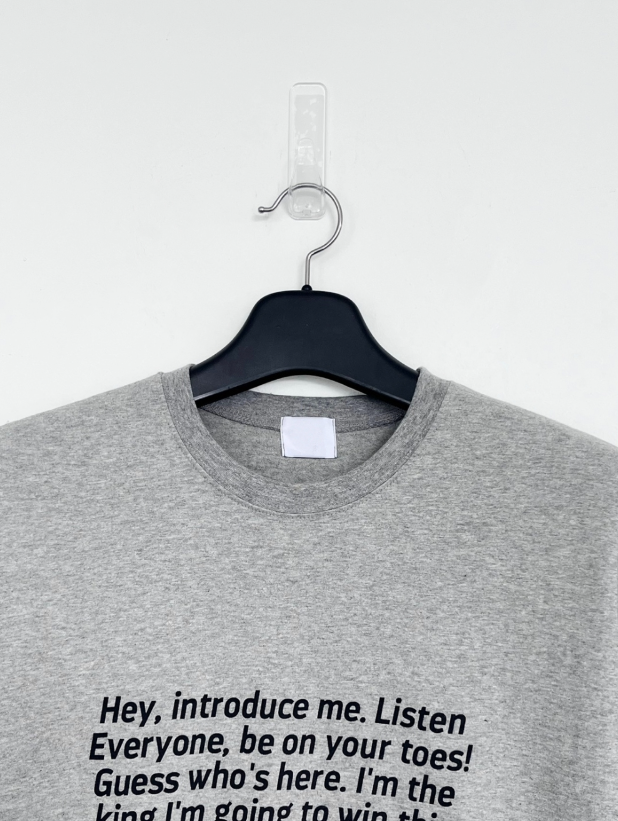 Square frame lettering shorts sleeve T