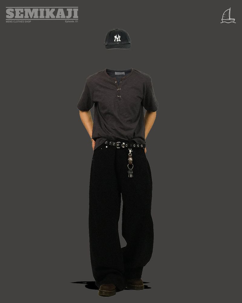 IN Hook Slub Muscle Fit 1/2 T